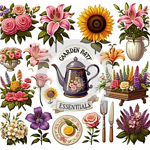 Cliparts Flowers packs illustration