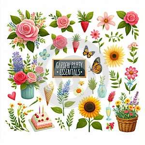 Cliparts Flowers packs illustration