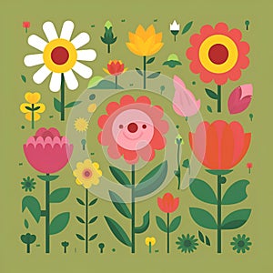 Cliparts Flowers packs illustration