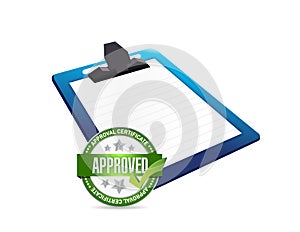 Clipboard and approve seal illustration
