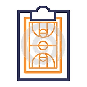 Clipboard and basketball court icon. Vector illustration decorative design
