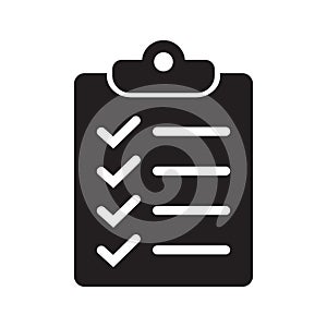 Clipboard and checklist icon. Project management, questionnaire icon. To do list vector icon.