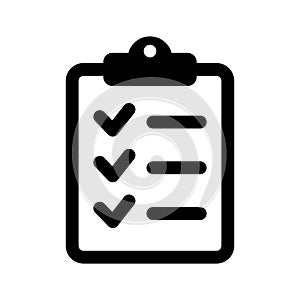 Clipboard and checklist icon. Project management, questionnaire icon. To do list vector icon.