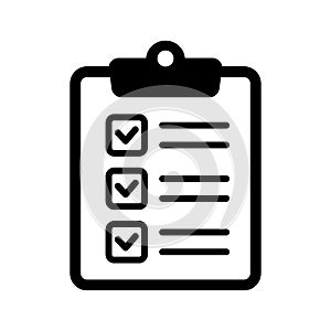 Clipboard and checklist icon. Project management, questionnaire icon. To do list vector icon.