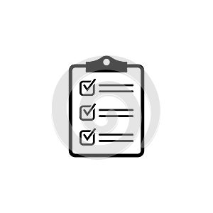 Clipboard with checklist icon, symbol for web site and app design. Vector illstration.