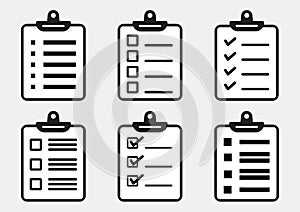 Clipboard or checklist icon. Vector illustration