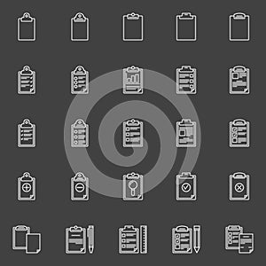 Clipboard or checklist icons