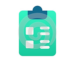 Clipboard checklist task single isolated icon with gradient style