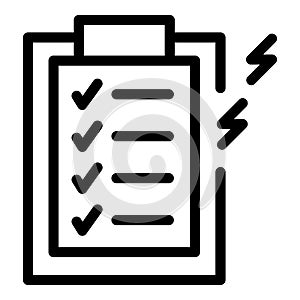 Clipboard diet icon outline vector. Body energy