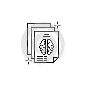 Clipboard document brain icon. Element of brain concept