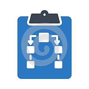 Clipboard glyph colour vector icon