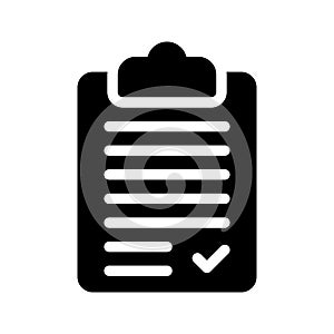 Clipboard glyph vector icon