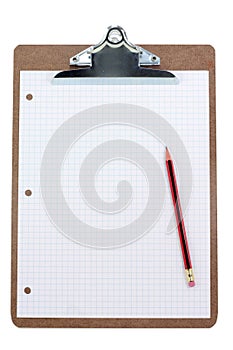 Clipboard and grid paper photo