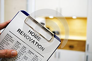 Home renovation cost or estimate. photo