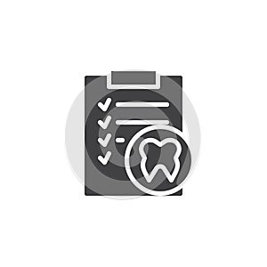 Clipboard with human tooth icon vector