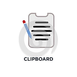 clipboard icon. check list, checklist form, survey concept symbo