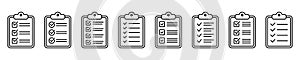 Clipboard icon. Checklist icon of an approved document. Project completed. Tasks icon. Task completed.