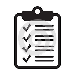 Clipboard icon. Checklist icon of an approved document. Project completed. Tasks vector icon. Task completed.