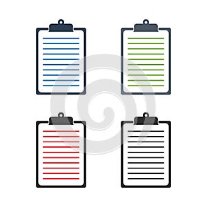 Clipboard Icon set. Flat style