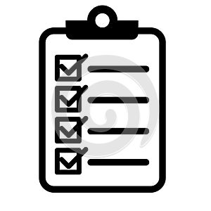 Clipboard icon, check box sign