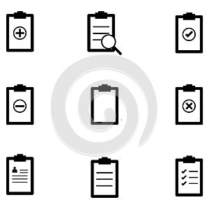 Clipboard icons minimal style Icon vector Eps10 set