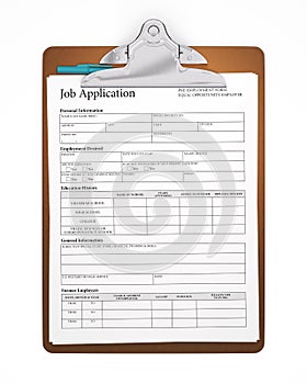 Clipboard with Job Application