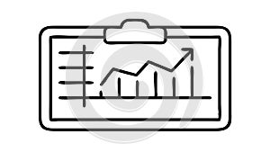 Clipboard with Line Graph Data Visualization Icon, vector design Generative AI