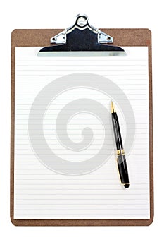 Clipboard and lined paper