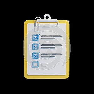 Completed task list on clipboard