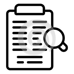 Clipboard market studies icon, outline style