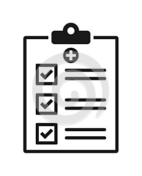 Clipboard medical test report icon