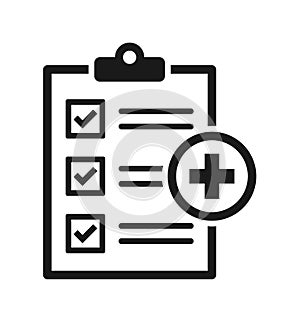 Clipboard medical test report icon