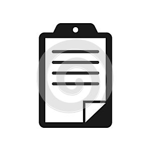 Clipboard,Notes symbol vector icon isolated on white background