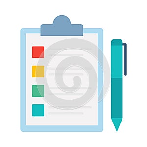 Clipboard with pen Isolated Vector icon that can be easily modified or edited