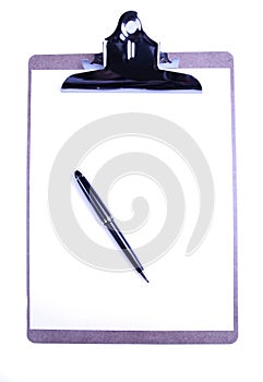 CLipboard with pen and paper