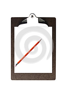 Clipboard and pencil