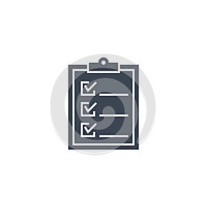 Clipboard related vector glyph icon.
