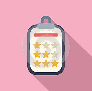 Clipboard ser rank icon flat vector. Cheerful user emotive photo