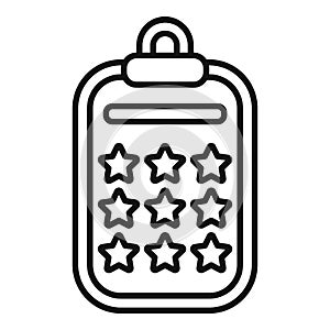 Clipboard ser rank icon outline vector. Cheerful user emotive photo