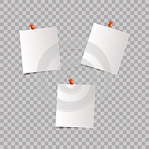 Clipboard with a sheet of paper on a transparent background. Vector illustration. Square frame template. Photo realistic