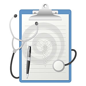 Clipboard with Stethoscope photo