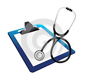 Clipboard with a Stethoscope