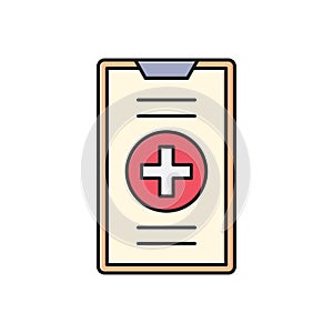 Clipboard vector flat color icon