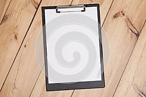 Clipboard with white sheet