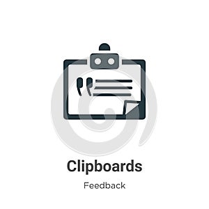 Clipboards vector icon on white background. Flat vector clipboards icon symbol sign from modern feedback collection for mobile
