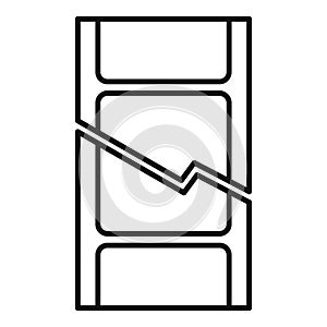 Clipped film icon outline vector. Cut video
