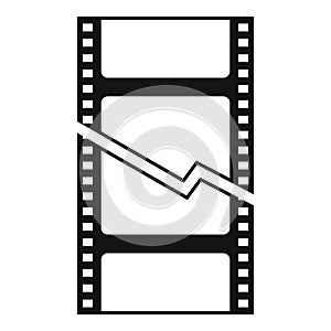 Clipped film icon simple vector. Cut video