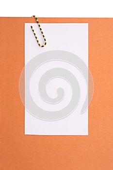 Clipped message orange paper