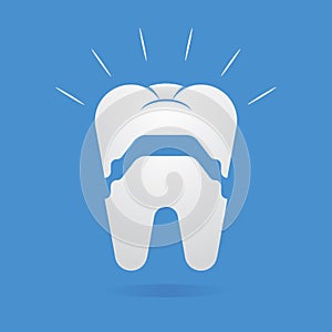 clipped tooth. Vector illustration decorative design