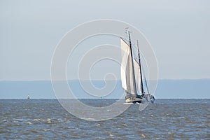 Clipper on Dutch wadden sea